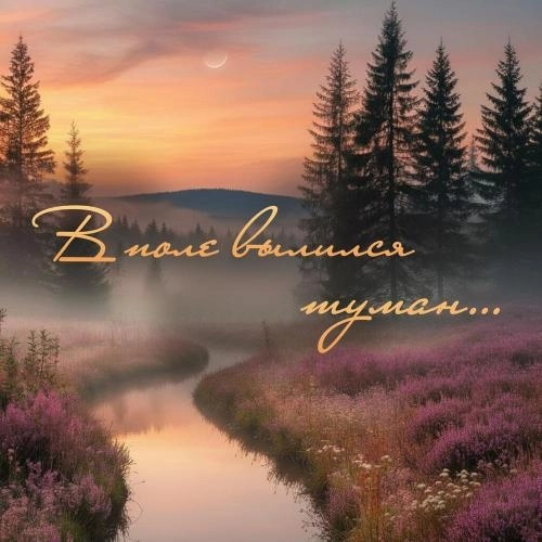 В поле вылился туман